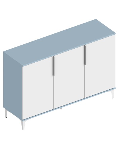 МС "Бриз" Комод 3-ств (футорка 10) 1500х460х1000 Дасти грин/Белый лофт, Велес