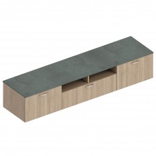 МС "Ева" Тумба ТВ 2100х530х420 Тира/Палм грин/Кадена вуд