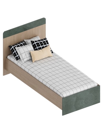 МС "Ева" Кровать 0,9 (футорка 10) 1052х2032х1020 Тира/Кадена вуд/Палм грин, Велес