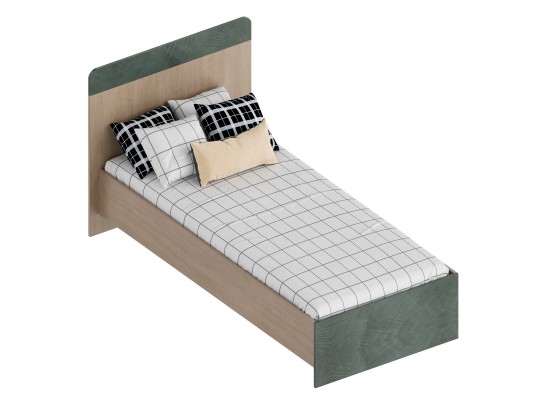 МС "Ева" Кровать 0,9 (футорка 10) 1052х2032х1020 Тира/Кадена вуд/Палм грин, Велес