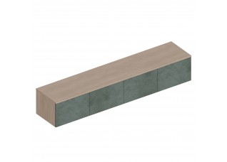 МС "Ева" Тумба ТВ подвесная 2000х420х350 Тира/Палм грин