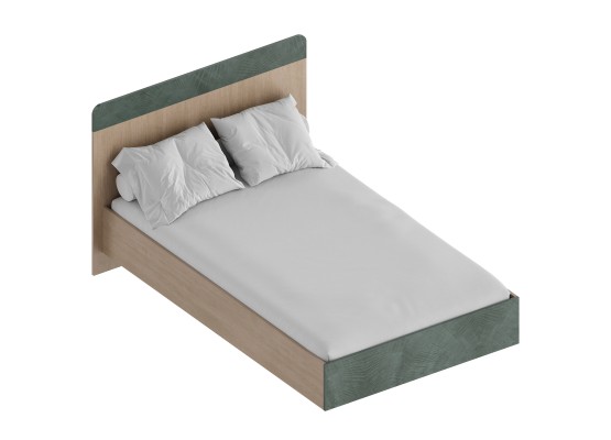 МС "Ева" Кровать 1,2 (футорка 10) 1362х2049х1020 Тира/Кадена вуд/Палм грин, Велес