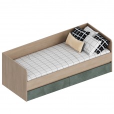 МС "Ева" Кровать с 2 ящиками (футорка 10) 832х2032х720 Тира/Палм грин