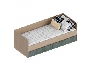 МС "Ева" Кровать с 2 ящиками (футорка 10) 832х2032х720 Тира/Палм грин