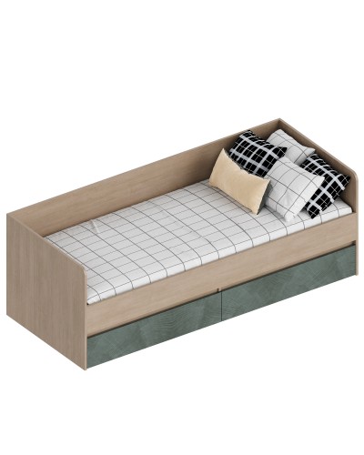 МС "Ева" Кровать с 2 ящиками (футорка 10) 832х2032х720 Тира/Палм грин, Велес