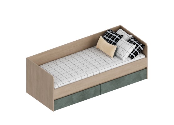МС "Ева" Кровать с 2 ящиками (футорка 10) 832х2032х720 Тира/Палм грин, Велес
