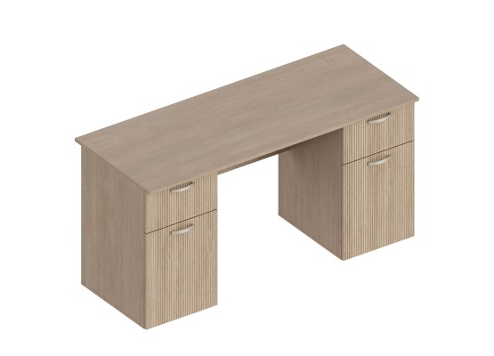 МС "Ева" Стол письменный 2-х тумбовый 1500х600х760 Тира/Кадена вуд, Велес