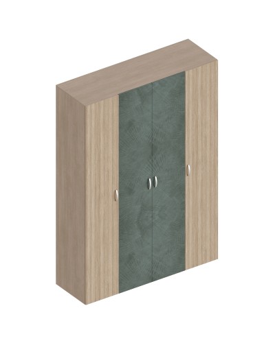 МС "Ева" Шкаф 4-ств для одежды 1600х520х2300 Тира/Кадена вуд/Палм грин, Велес