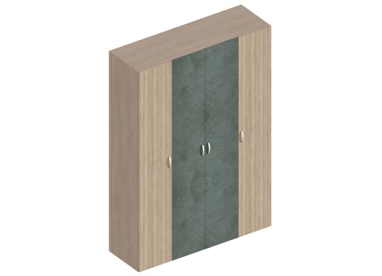 МС "Ева" Шкаф 4-ств для одежды 1600х520х2300 Тира/Кадена вуд/Палм грин, Велес