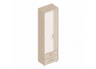 Шкаф «Граф» 2-ств с 2 ящиками 600х390х2145 Дуб Баррик/Перламутр