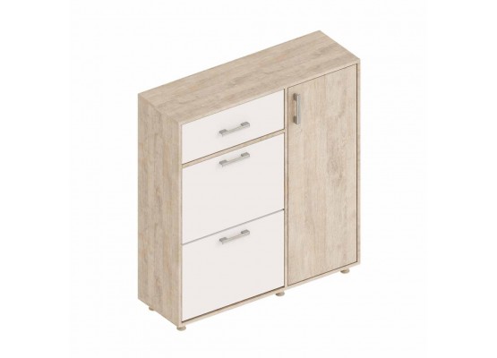 Обувница «Граф» 3-ств с ящиком 1000х320х1110 Дуб Баррик/Перламутр, Велес