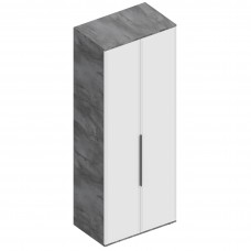 МС "Лео 2" Шкаф 2-ств для одежды 800х500х2100 Айрон рок/Фрезеровка