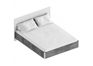 МС "Лео 2" Кровать 1,6 (футорка 10) 1706х2049х970 Айрон рок/Фрезеровка