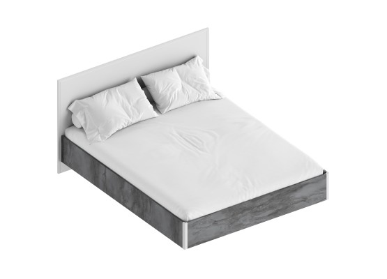 МС "Лео 2" Кровать 1,6 (футорка 10) 1706х2049х970 Айрон рок/Фрезеровка, Велес