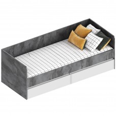 МС "Лео 2" Кровать с 2 ящиками (футорка 10) 832х2032х720 Айрон рок/Фрезеровка