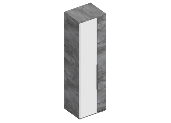 МС "Лео 2" Шкаф 2-ств с полками (штанга в комплекте) 600х500х2100 Айрон рок/Фрезеровка, Велес