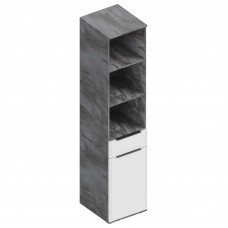 МС "Лео 2" Пенал 1-ств с ящиком и полками 450х500х2100 Айрон рок/Фрезеровка