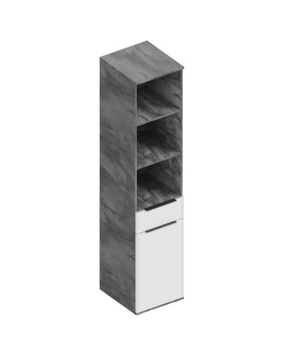 МС "Лео 2" Пенал 1-ств с ящиком и полками 450х500х2100 Айрон рок/Фрезеровка, Велес