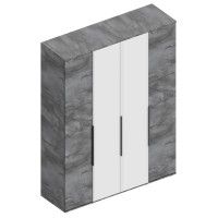 МС "Лео 2" Шкаф 4-ств для одежды 1600х500х2100 Айрон рок/Фрезеровка