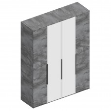 МС "Лео 2" Шкаф 4-ств для одежды 1600х500х2100 Айрон рок/Фрезеровка