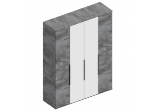 МС "Лео 2" Шкаф 4-ств для одежды 1600х500х2100 Айрон рок/Фрезеровка
