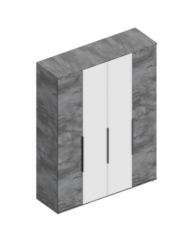 МС "Лео 2" Шкаф 4-ств для одежды 1600х500х2100 Айрон рок/Фрезеровка, Велес