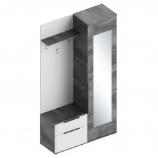 МС "Лео 2" Прихожая ЛЕВАЯ 1150х400х2100 Айрон рок/Фрезеровка