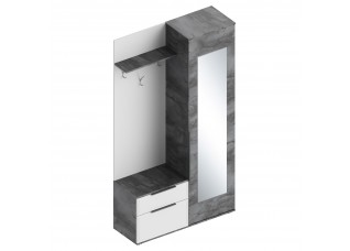 МС "Лео 2" Прихожая ЛЕВАЯ 1150х400х2100 Айрон рок/Фрезеровка