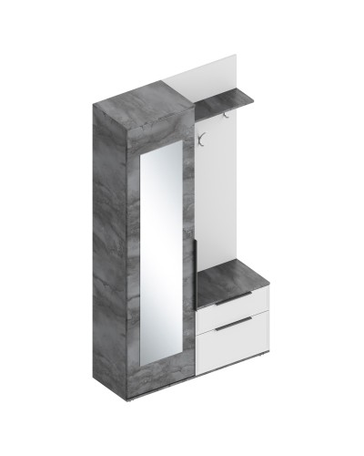 МС "Лео 2" Прихожая ЛЕВАЯ 1150х400х2100 Айрон рок/Фрезеровка, Велес