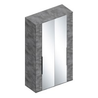 МС "Лео 2" Шкаф 4-ств с зеркалом 1200х500х2100 Айрон рок