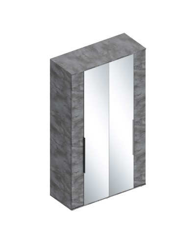 МС "Лео 2" Шкаф 4-ств с зеркалом 1200х500х2100 Айрон рок, Велес