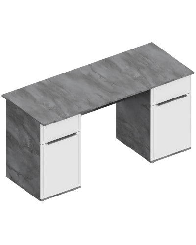 МС "Лео 2" Стол письменный 2-х тумбовый 1500х600х760 Айрон рок/Фрезеровка, Велес