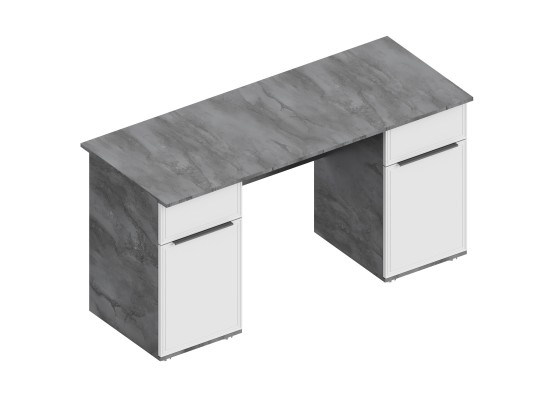 МС "Лео 2" Стол письменный 2-х тумбовый 1500х600х760 Айрон рок/Фрезеровка, Велес