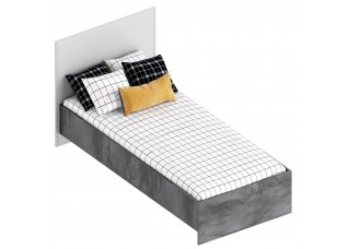 МС "Лео 2" Кровать 0,9 (футорка 10) 996х2032х970 Айрон рок/Фрезеровка
