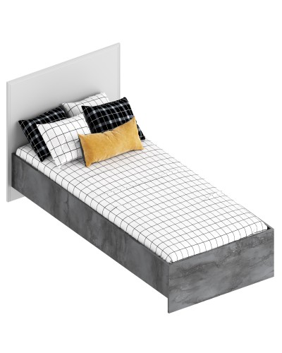 МС "Лео 2" Кровать 0,9 (футорка 10) 996х2032х970 Айрон рок/Фрезеровка, Велес