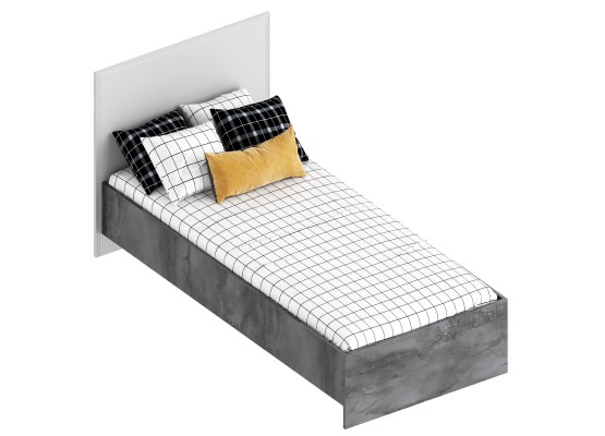 МС "Лео 2" Кровать 0,9 (футорка 10) 996х2032х970 Айрон рок/Фрезеровка, Велес