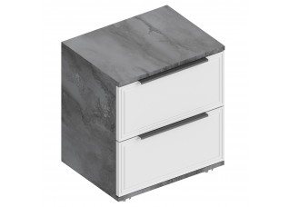 МС "Лео 2" Тумба прикроватная с 2 ящиками 450х360х500 Айрон рок/Фрезеровка (ПАЗ)