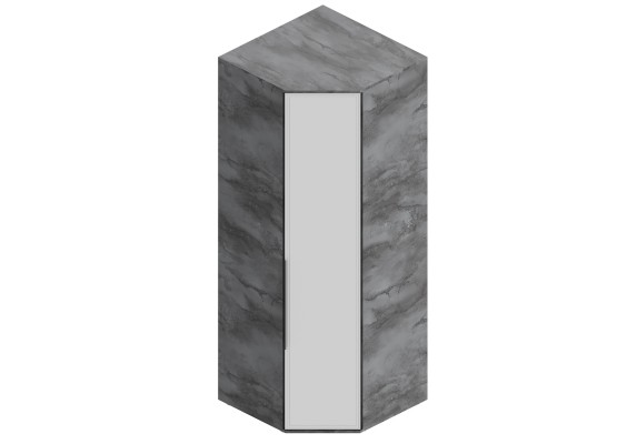 МС "Лео 2" Шкаф 1-ств угловой 780х780х2100 Айрон рок/Фрезеровка, Велес