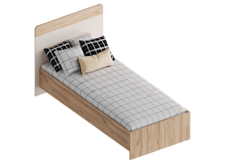 МС "Сицилия" Кровать 0,9 (футорка 10) 1052х2032х1020 Дуб альпийский/Тефия