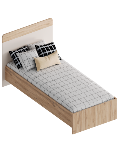 МС "Сицилия" Кровать 0,9 (футорка 10) 1052х2032х1020 Дуб альпийский/Тефия, Велес