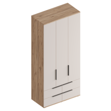 МС "Сицилия" Шкаф 3-ств с 4 ящиками 1050х520х2300 Дуб альпийский/Тефия