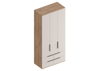 МС "Сицилия" Шкаф 3-ств с 4 ящиками 1050х520х2300 Дуб альпийский/Тефия