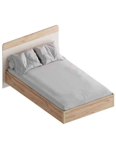 МС "Сицилия" Кровать 1,2 (футорка 10) 1362х2049х1020 Дуб альпийский/Тефия, Велес