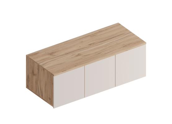 МС "Сицилия" Шкаф настенный 3-ств 1200х520х420 Дуб альпийский/Тефия, Велес