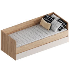 МС "Сицилия" Кровать с 2 ящиками (футорка 10) 832х2032х720 Дуб альпийский/Тефия