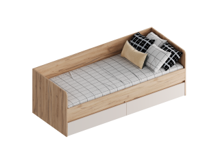 МС "Сицилия" Кровать с 2 ящиками (футорка 10) 832х2032х720 Дуб альпийский/Тефия