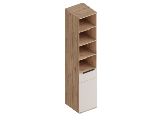 МС "Сицилия" Пенал 1-ств с ящиком и полками 450х520х2300 Дуб альпийский/Тефия