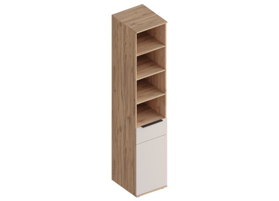 МС "Сицилия" Пенал 1-ств с ящиком и полками 450х520х2300 Дуб альпийский/Тефия, Велес