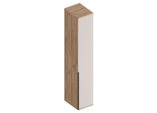 МС "Сицилия" Пенал 1-ств с полками (штанга в комплекте) 400х520х2300 Дуб альпийский/Тефия