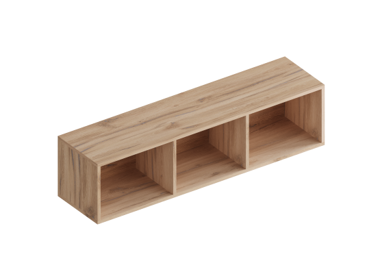 МС "Сицилия" Полка настенная открытая 1200х300х300 Дуб альпийский, Велес